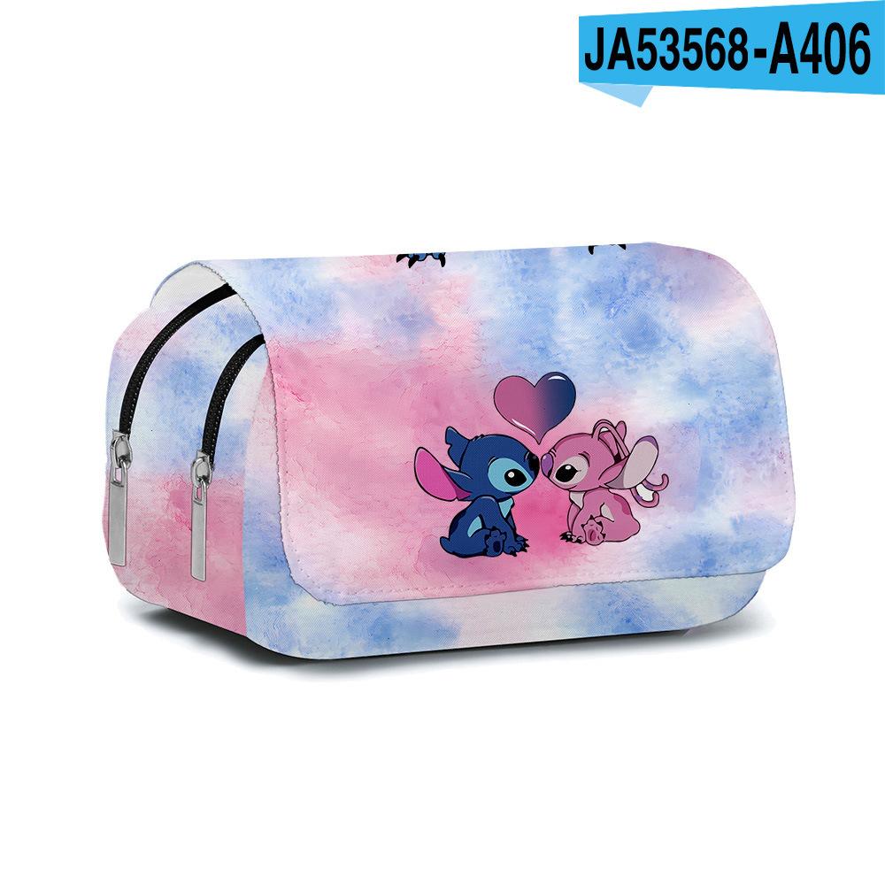 3D Digital Full-Print Schoolbag Double-Layer Flip Pencil Case Children'S Stationery Box