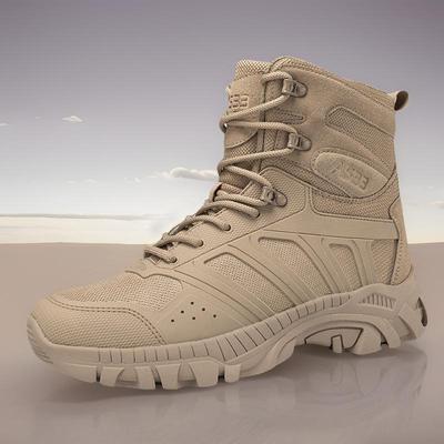 Large Size Men's Tactical Boots Outdoor Hiking Wear-resistant Training Shoes Medium Help Outdoor Combat Boots Men