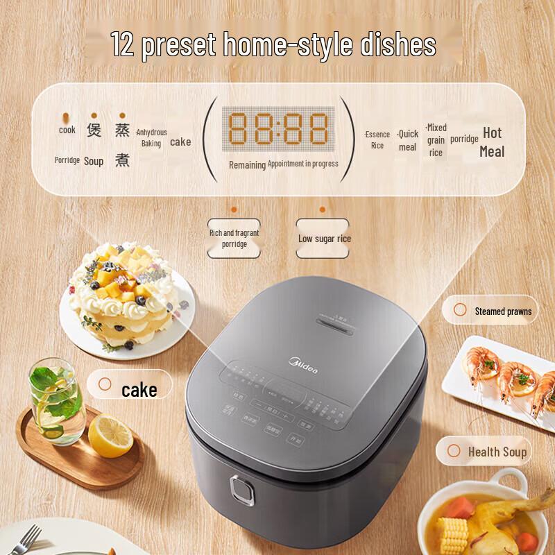 Midea 4L Low-Sugar Multi-Function Rice Cooker CN plug (adapter included)