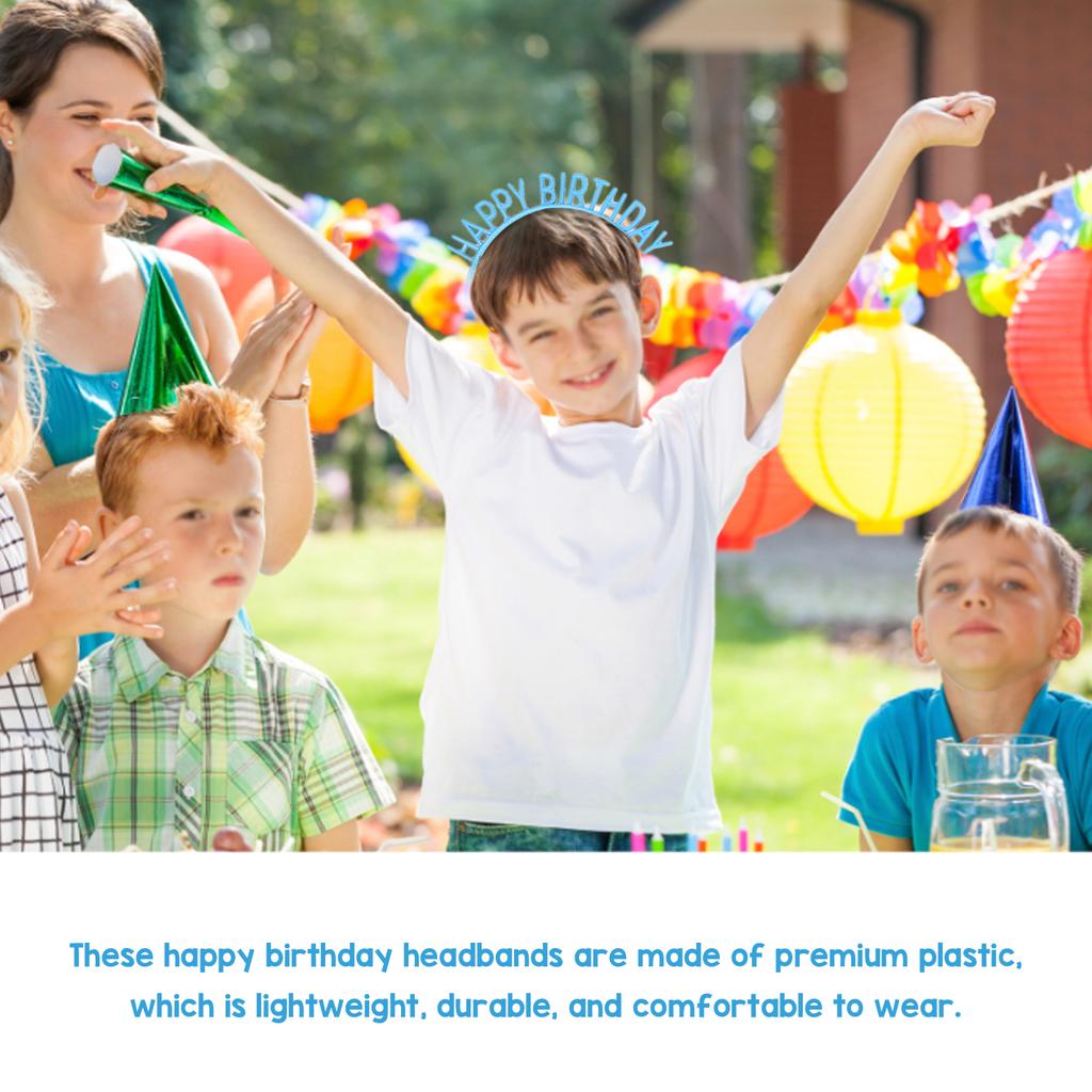 10Pcs Birthday Headband Bright Rich Colors Lightweight Comfortable Exquisite Durable Happy Birthday Headband
