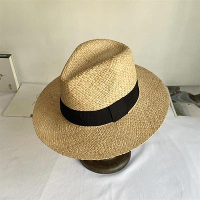 Zomer Natuurlijk Raffia Zonnehoed Voor Dames Heren Brede Rand Mode Jazz Buiten Vakantie Strandhoed Panama