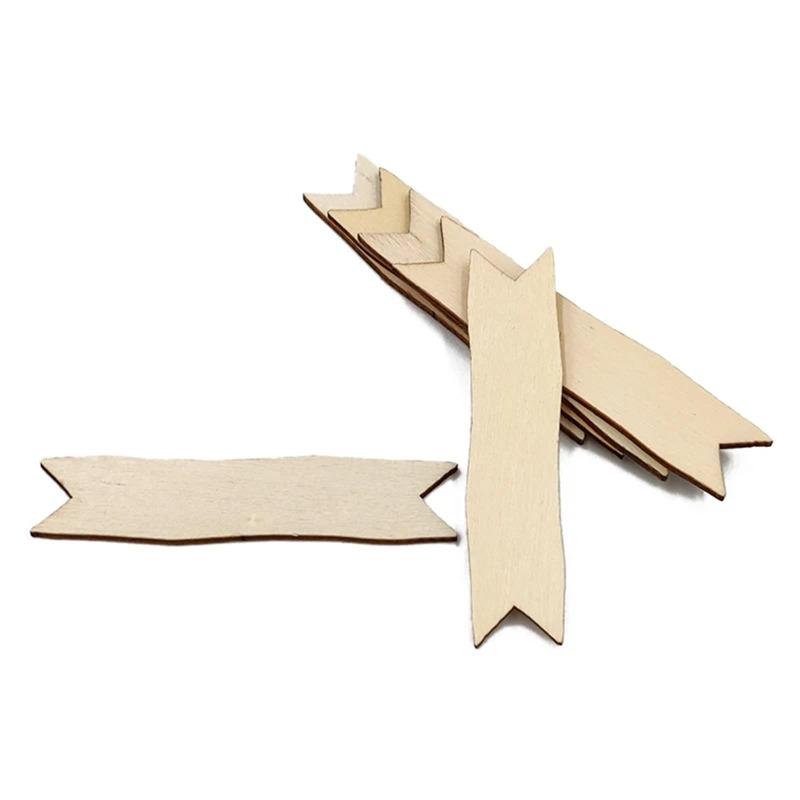 10pcs/lot Wood Gift Tags Cutouts Slices, Blank Wooden Rectangular Arrowhead Shaped Tags for Painting Writting Handmade Tag