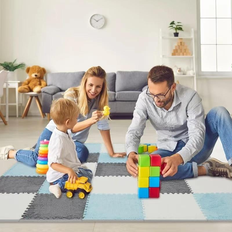1-16PCS 30*30CM Soft Plush Children Rug Play Mat Puzzle Carpet Warm Playmat Interlocking Exercise Tiles Floor Carpet Decoration