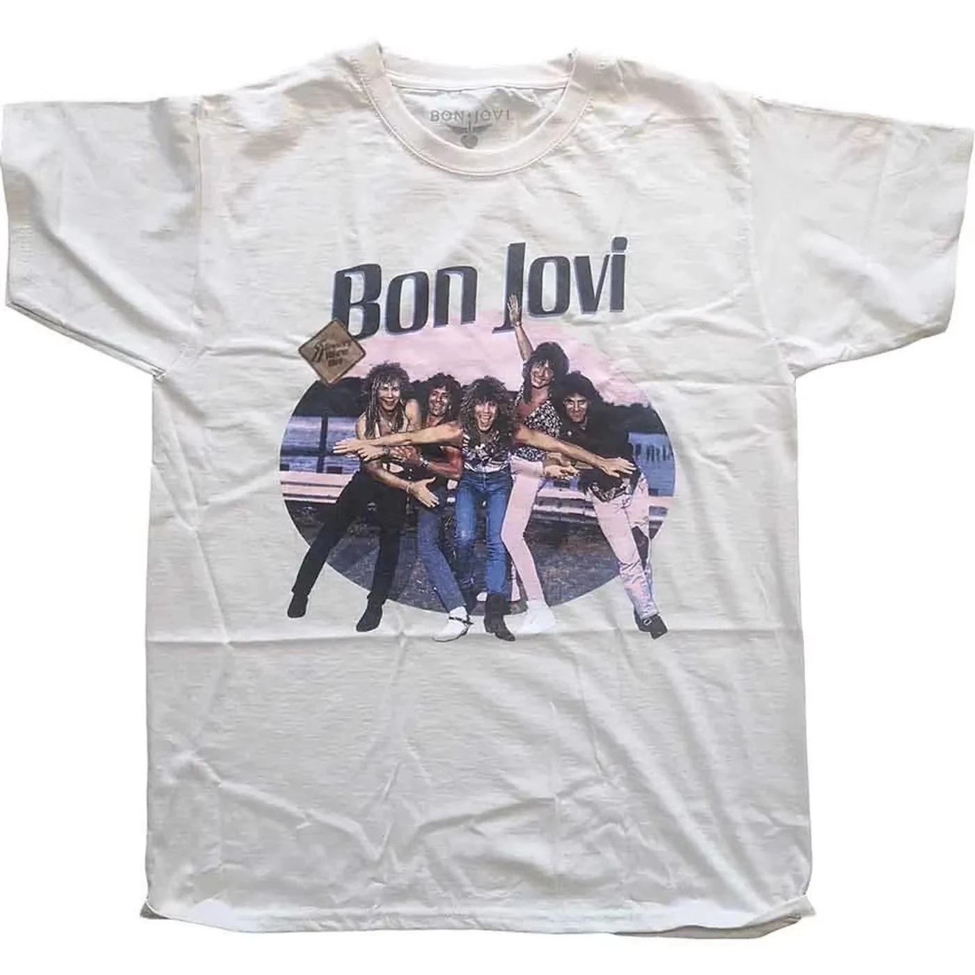 Bon Jovi Classic Band Photo Vintage T-Shirt | Rock Music Streetwear Tee 4XL