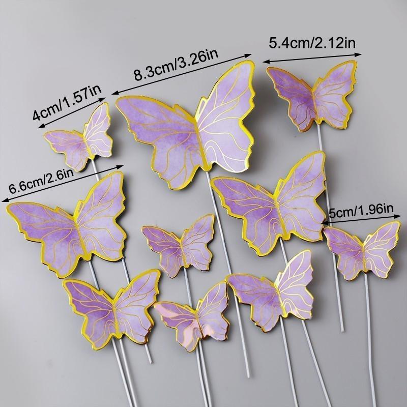 30Pcs Butterfly Cake Toppers Princess Girl Wedding Happy Birthday Party Decor Dessert Cake Decor Butterfly