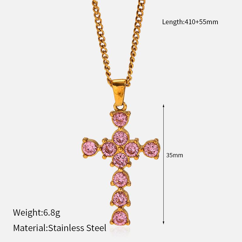 Vintage Minimalist Titanium Steel Cross Necklace Light Luxury Pendant Jewelry for Women Men