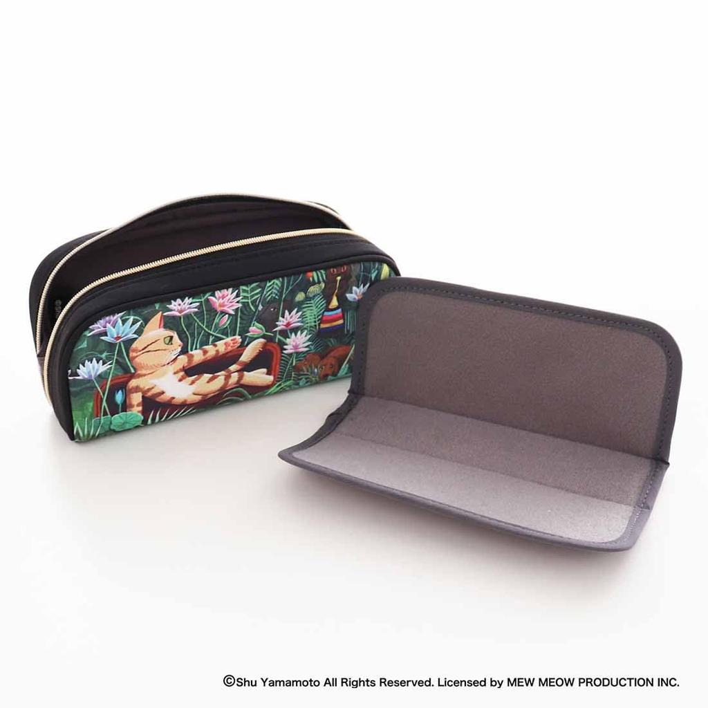 Blooming CAT ART Cat Art Glasses Pouch "Dream" by Henri Gnassau, Women's, Approx. 7.5 X 17 X 4 Cm, 000519-0002-01