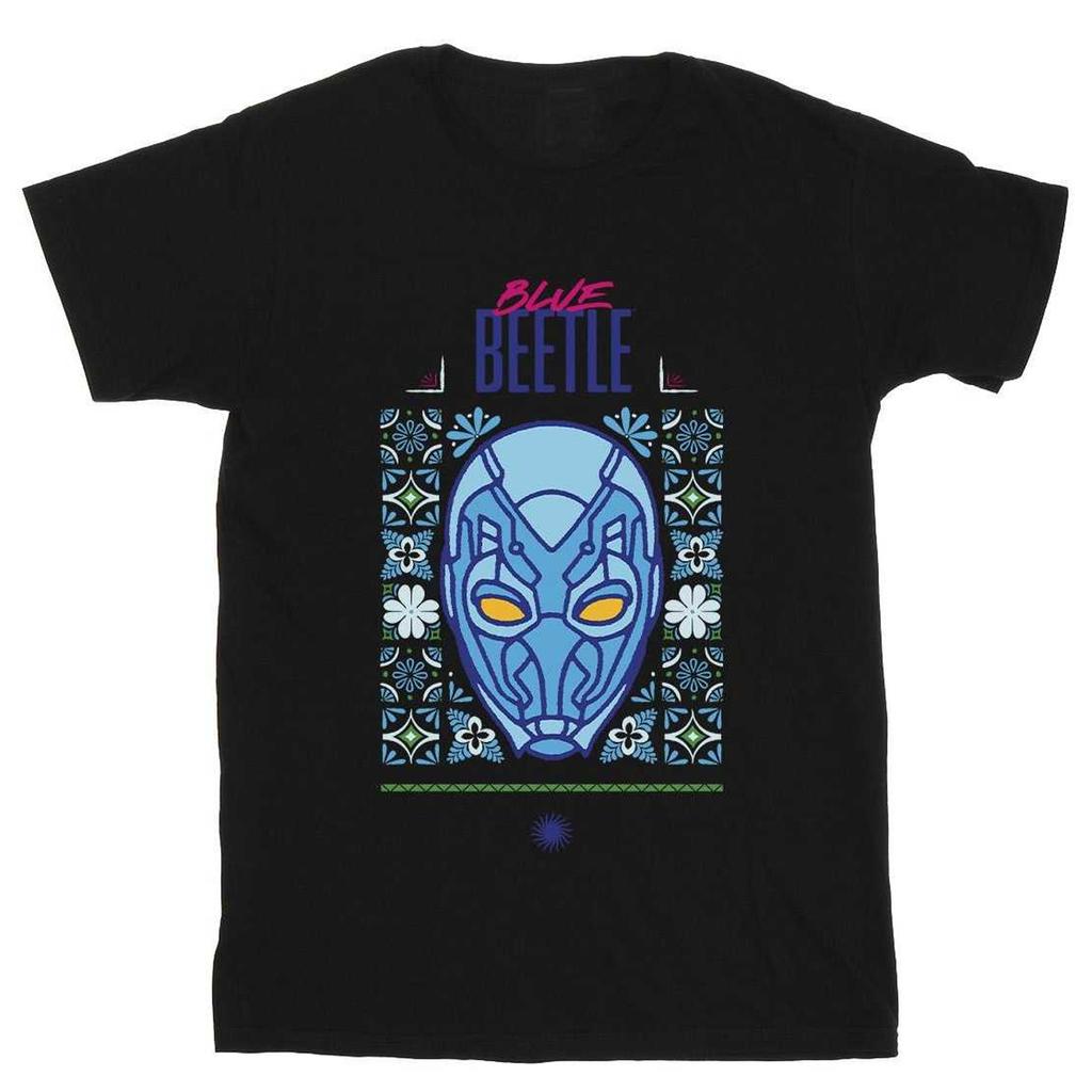 Blue Beetle Mens Helmet Cotton T-Shirt