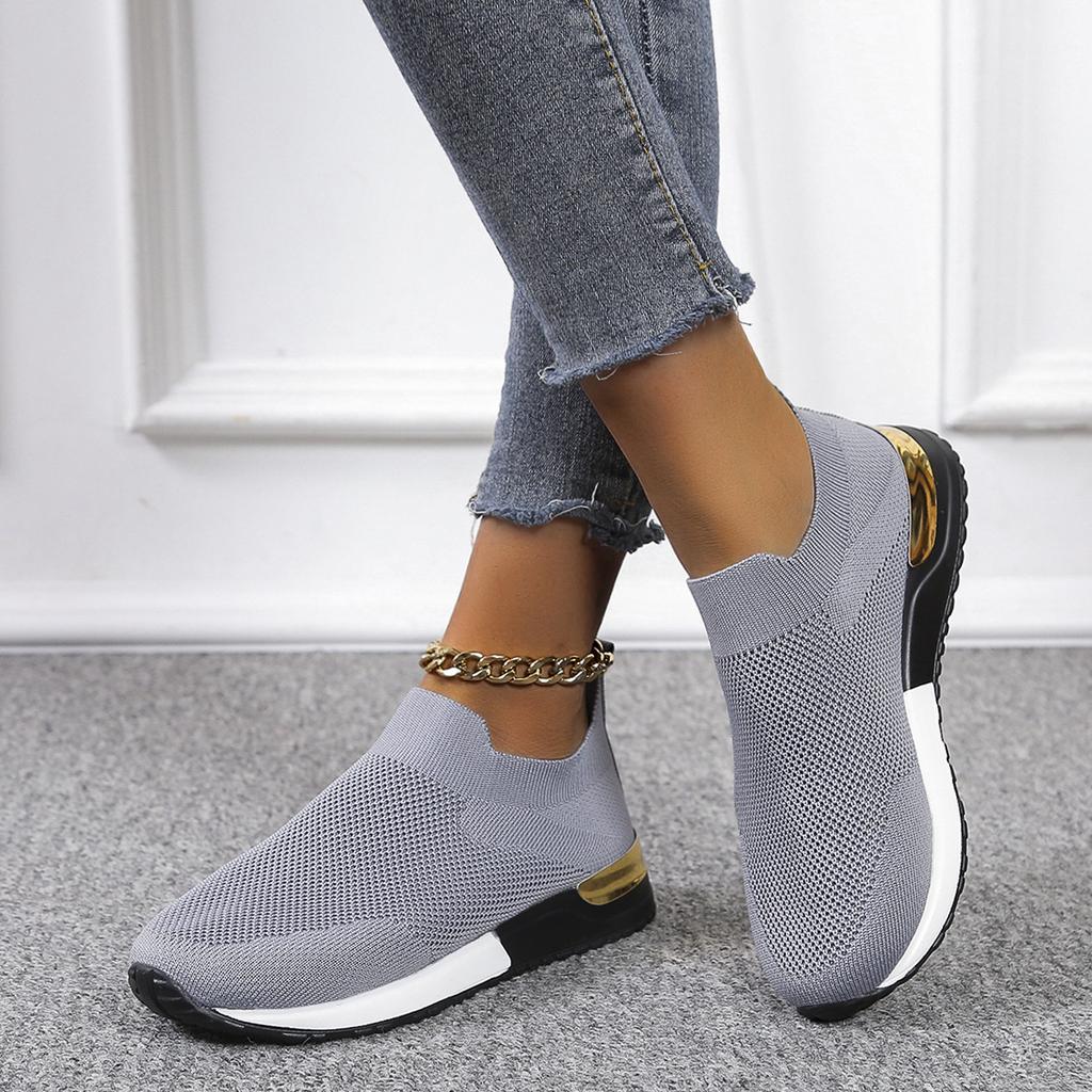 New sports fly-woven socks shoes elastic cloth large size women's shoes