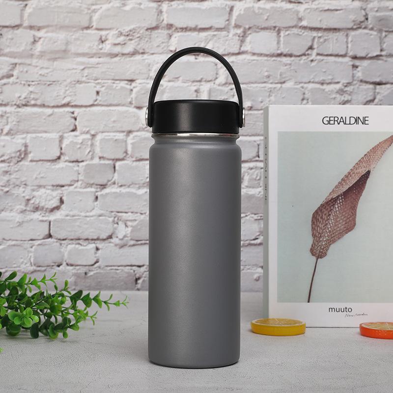 18oz Stainless Steel Space Kettle Handle Lid Thermos Bottle Outdoor Sports Kettle Double-layer Vacuum Bottle Thermos Cup