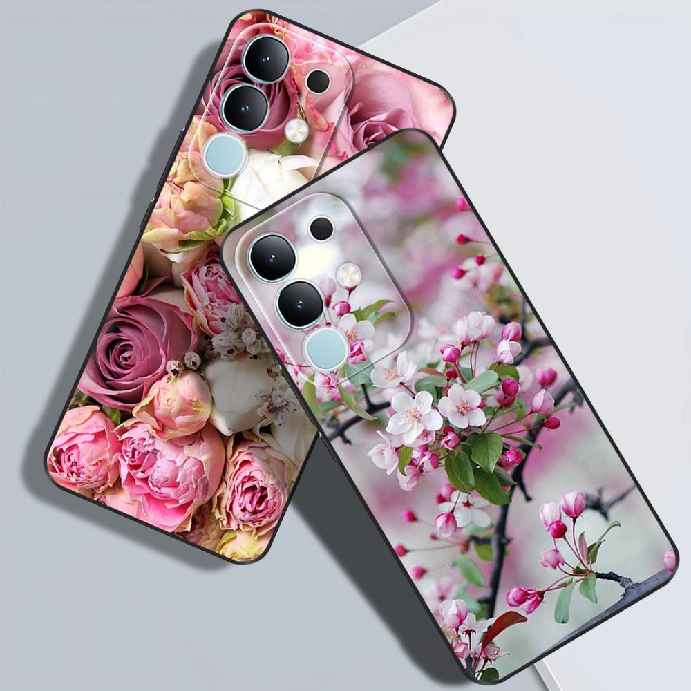 For Vivo Y29 4G Case Cover 2025 Lovely Flowers Soft Silicone Capa Phone Cases For Vivo Y29 4G Case Cartoon Shockproof Bags Coque