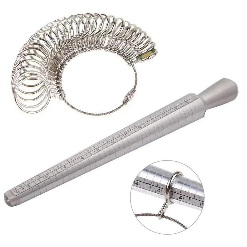 1/2pcs Metal Ring Sizer Guage Mandrel Finger Sizing Measure Stick Standard Tools Silicone Molds for Epoxy Resin