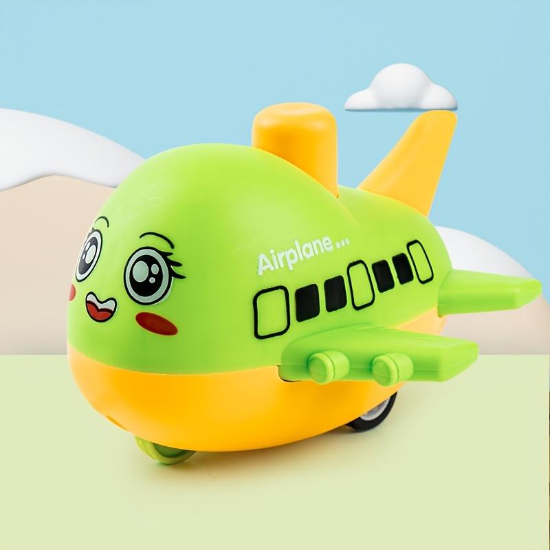 1pc FunPlay Cartoon Airplane Model Toy for Kids, Plastic Press and Glide Vehicle,Battery Free,No Special Features,Limited Control Range Mixed Colors