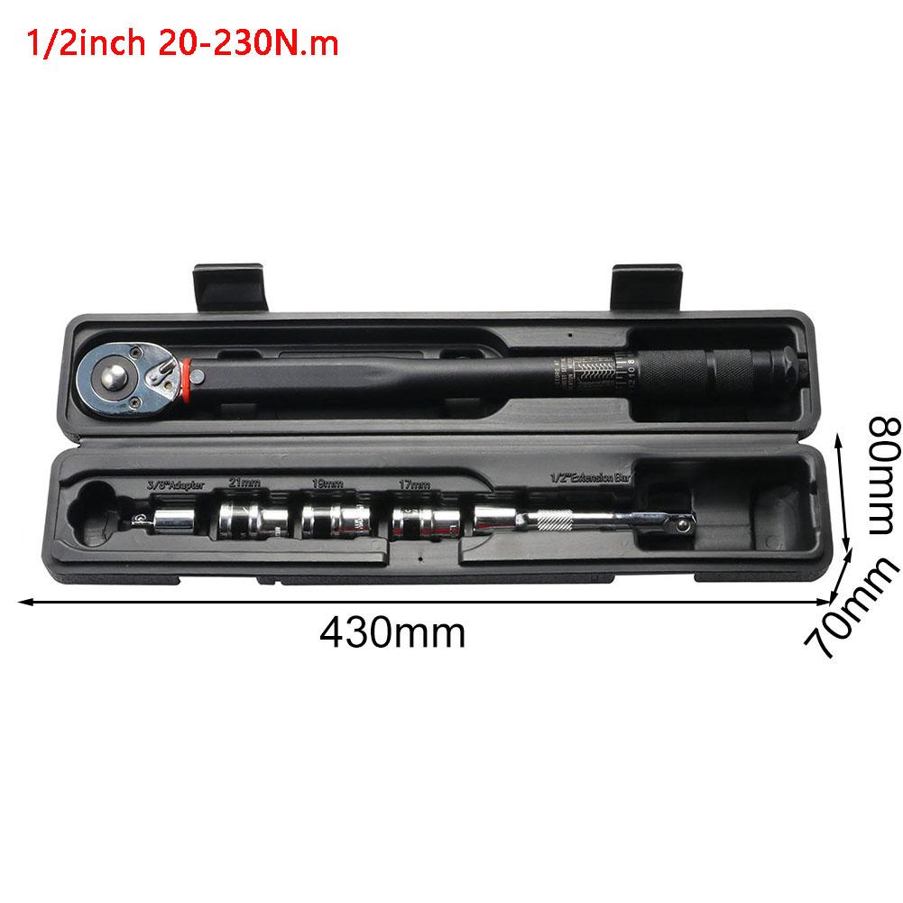 

Torque Wrench for Automotive Use 1/2 Inch Drive Adjustable Tool with Ratchet Head Options for 20 230N m & 28 210N m