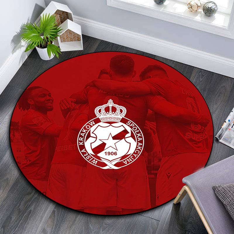 Wisla Krakow Logo Pattern Round rug,Carpet Rug for Living Room Bedroom Playroom ,Non-slip Floor Mat,Holiday Gifts and Birthday Gifts.