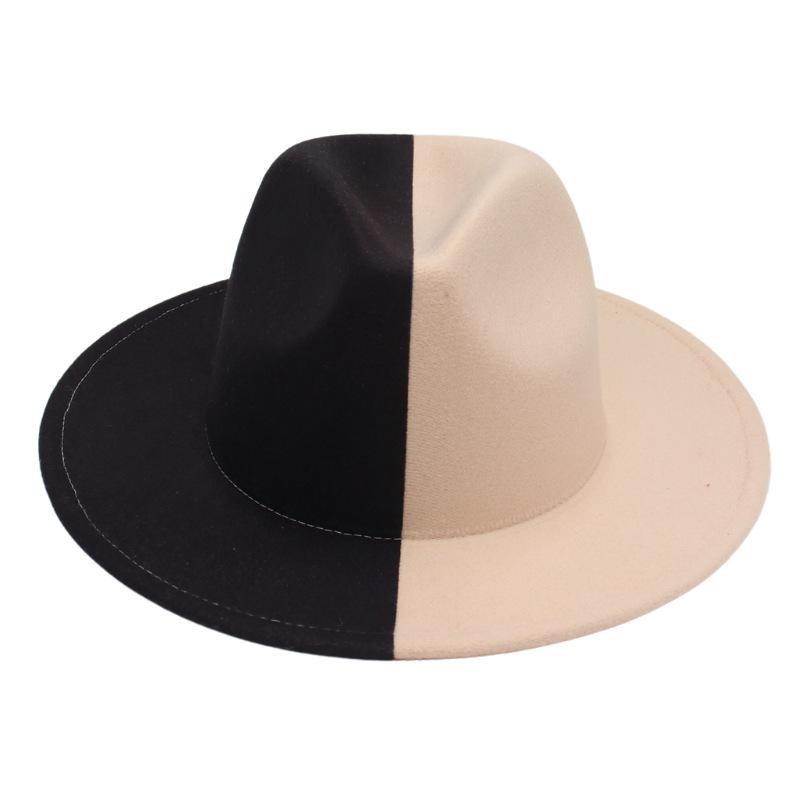 Fashion Double Color Fedora Hat For Women And Man Classic Wide Brim British Style Vintage Ladies Church Hat Panama Chapeau Femme
