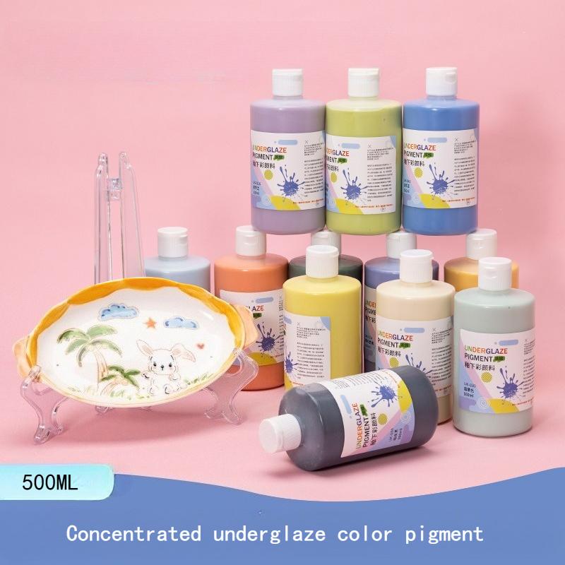 500ml Underglaze Color Concentrate Pottery Painted Pigment Strong Coverage Ceramic Bar Children's Hand-painted 1180-1250℃