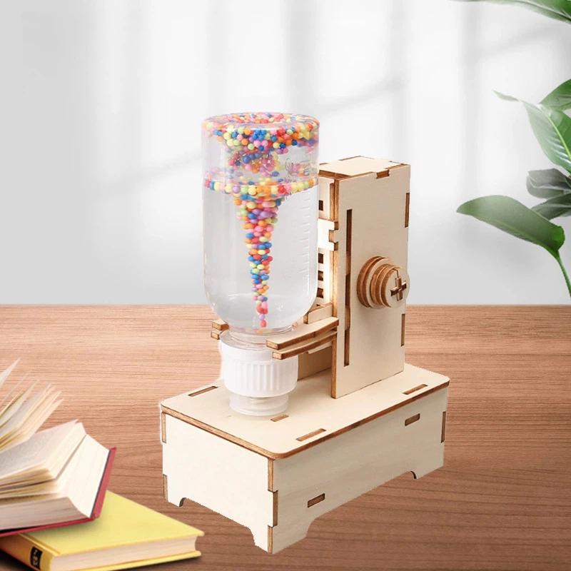 1 Set Diy Wooden Vortex Handcrafted Assembly Toys Children'S Science And Education Experiment Models Kids Gifts
