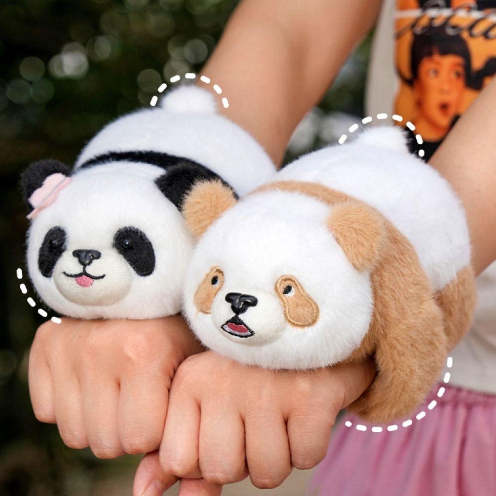 Simulation Slap Bracelet Series Soft Plush Doll Slap Bracelet Panda Plush Wrist Band  Christmas Toy