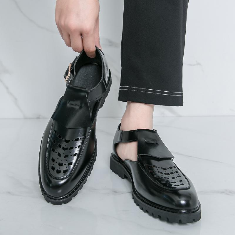 Fashion New men's breathable leather shoes Classic British style Party or work business 38-46 Hot selling shoes in plus size Sandals