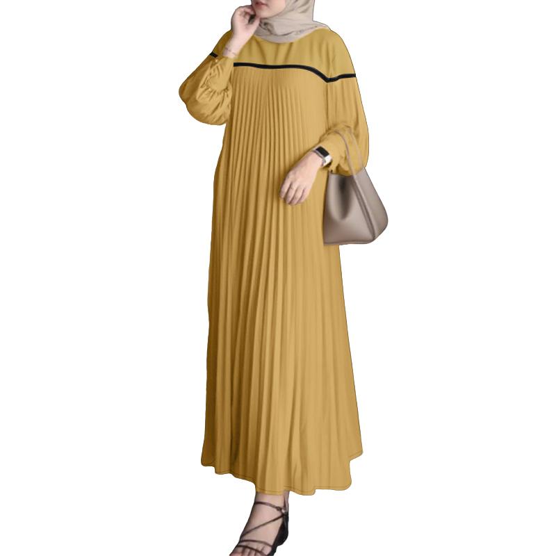 

ZANZEA Женское повседневное платье-кафтан с круглым вырезом и длинными рукавами S