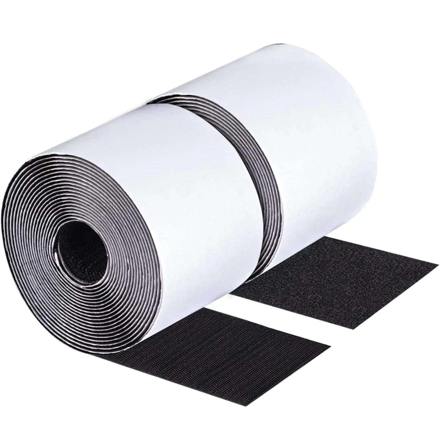 

1pair 3.93x39.37inch Strong Self Adhesive Fastener Hook and Loop Strips with Glue Double-Side Mounting Tapes DIY Craft 3cm чёрный