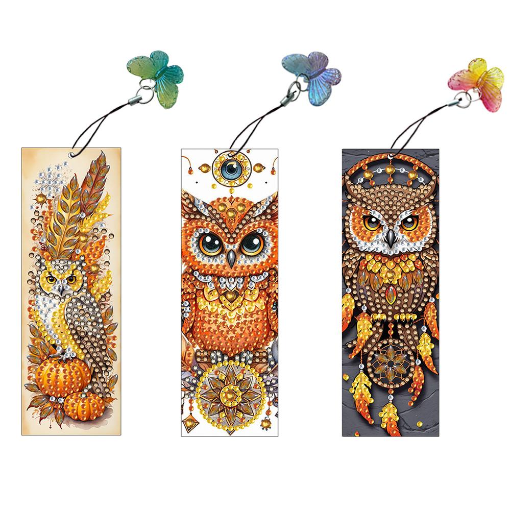 3Pcs Animal Patterns DIY Irregular Shaped Diamonds Diamond Bookmark Art Projects for Readers Home Office Book Decor & Gift Idea