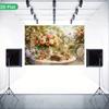 1Pcs Rose Garden Afternoon Tea Decoration Background Winter Backdrop Decorations For Photo Studio Photo Booth Christmas Party