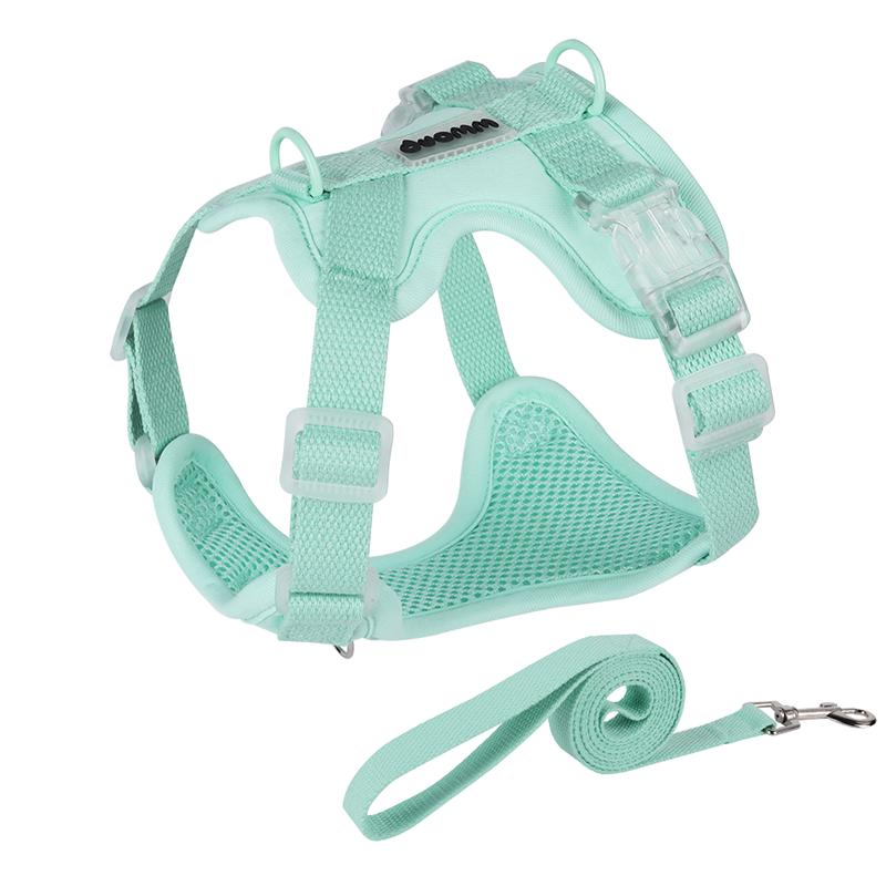 Lightweight Escape-Proof Dog Harness Leash Set Soft Breathable Adjustable Dopamine Puppy Harness Outdoor Pet Gear for Small Dogs