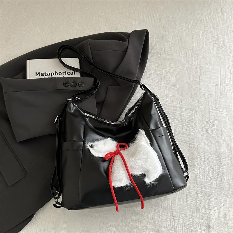 

Премиальная текстурированная сумка женская 2025 новый рюкзак модная сумка через плечо большая вместимость многофункциональный рюкзак-мессенджер чёрный