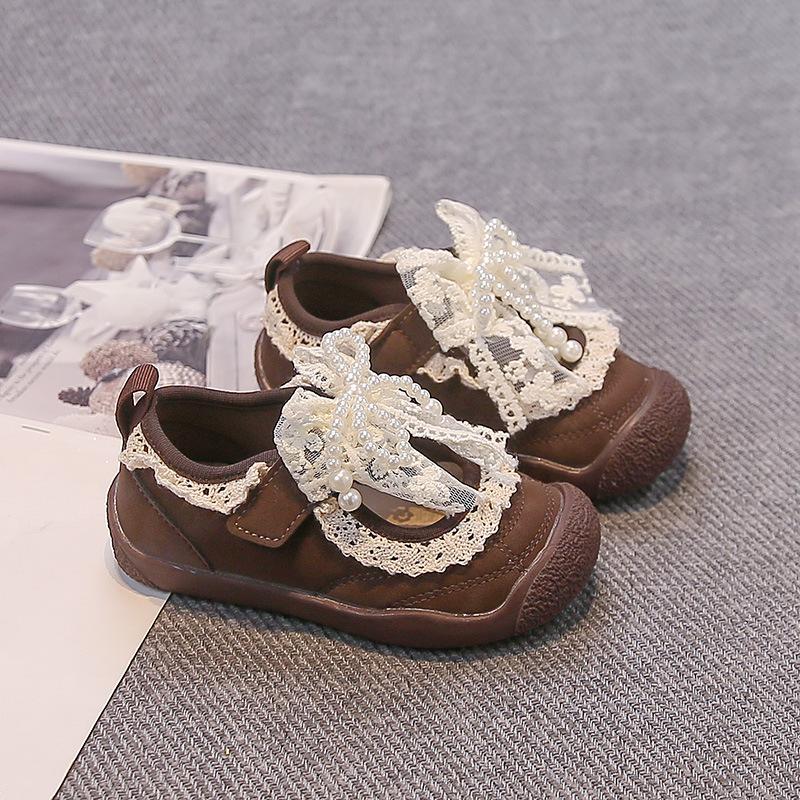 

Кожаная обувь для девочек 2025 весна и осень новая детская обувь туфли принцессы для маленькой девочки туфли Doudou на мягкой подошве неглубокие одинарные туфли тренд 25