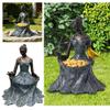 Blumenfee Göttin Statue Vogelhäuschen Außenbereich Garten Terrasse Hof Skulptur Dekoration für Landschaftsgestaltung und Zuhause