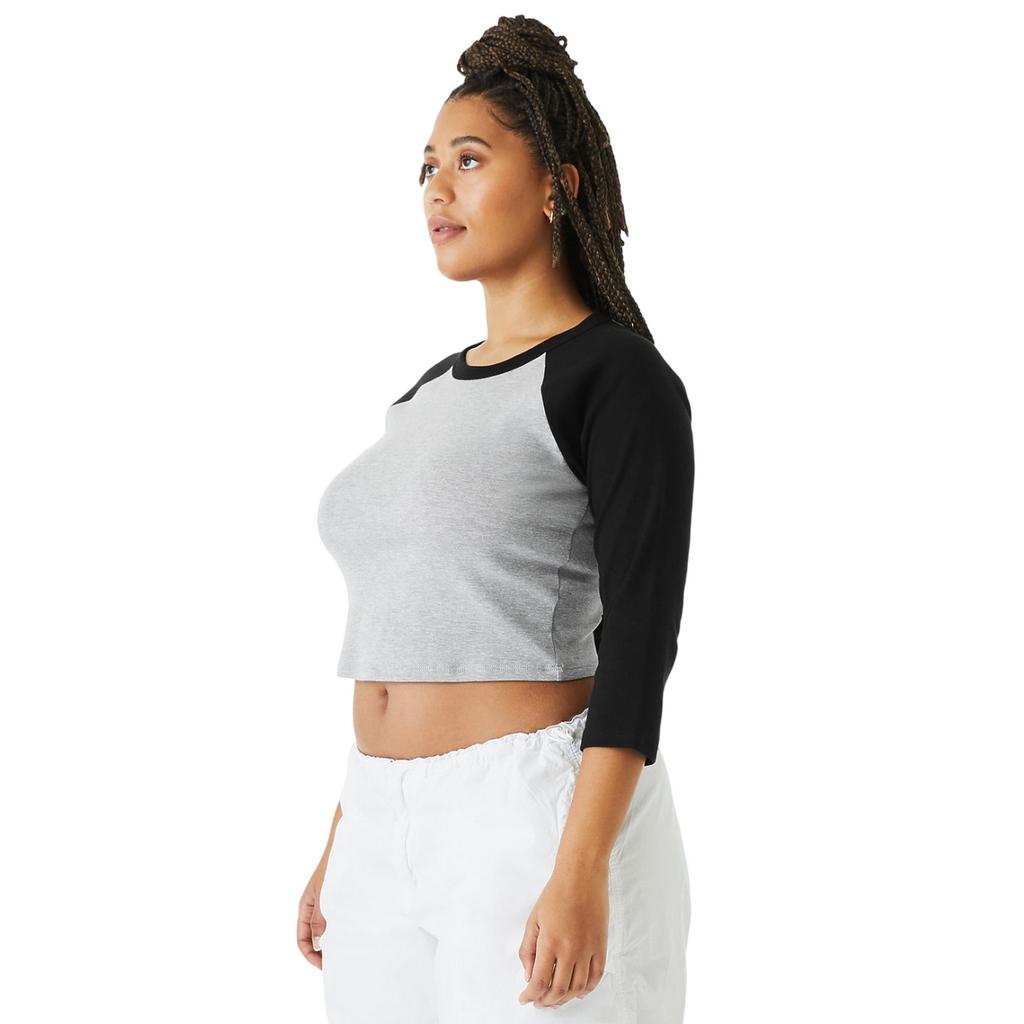 Bella + Canvas Womens/Ladies Micro-Rib Raglan 3/4 Sleeve T-Shirt