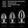 Hollow Heart Shaped Base Design Fetish Anal Butt Plug Set Metal Toys Non Vibrating Butt Plugs