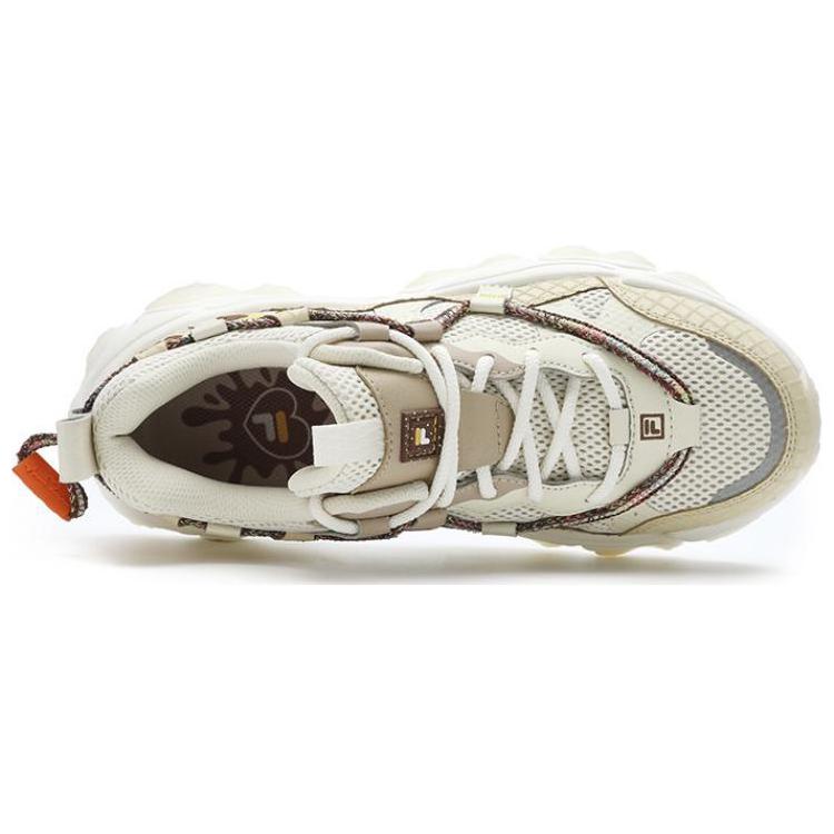 New FILA FLUID 5 WAFFLE Breathable Lightweight Low Top Chunky Sneakers Women's White Brown F12W422109FSM