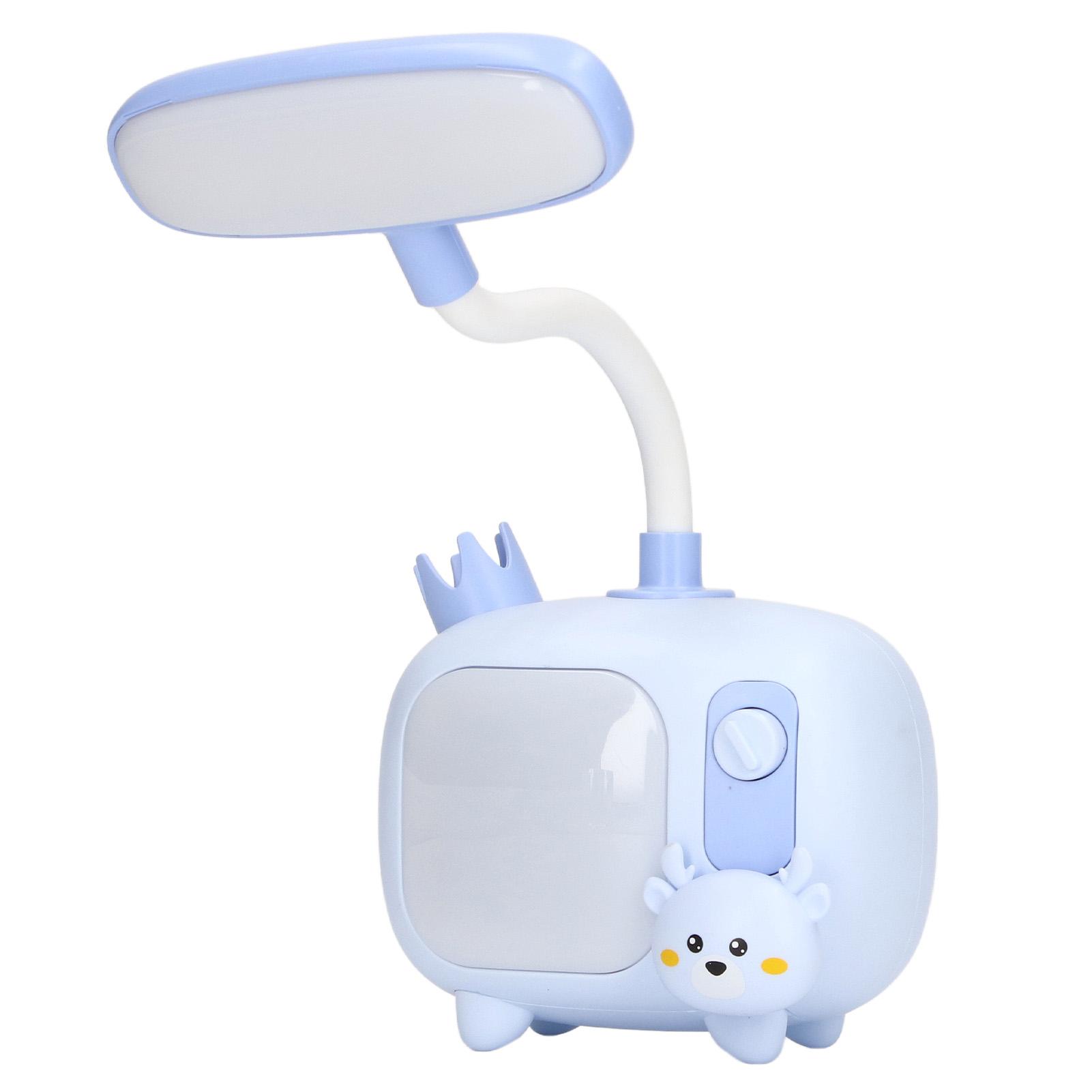 

Детский светильник для чтения, основа в стиле ТВ, силиконовая гибкая ножка, USB-зарядка, мягкий светодиодный свет, настольная лампа для студентов для учебы и работы синий