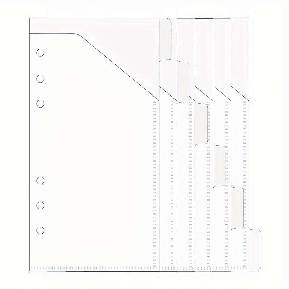 

6 шт. Кишеньки-розділювачі для папки формату A6 з 6 вкладками, Міні-планер, Кишеньки-конверти з ПП для 6-кільцевої папки, Аксесуари для бюджетування, Канцелярські товари
