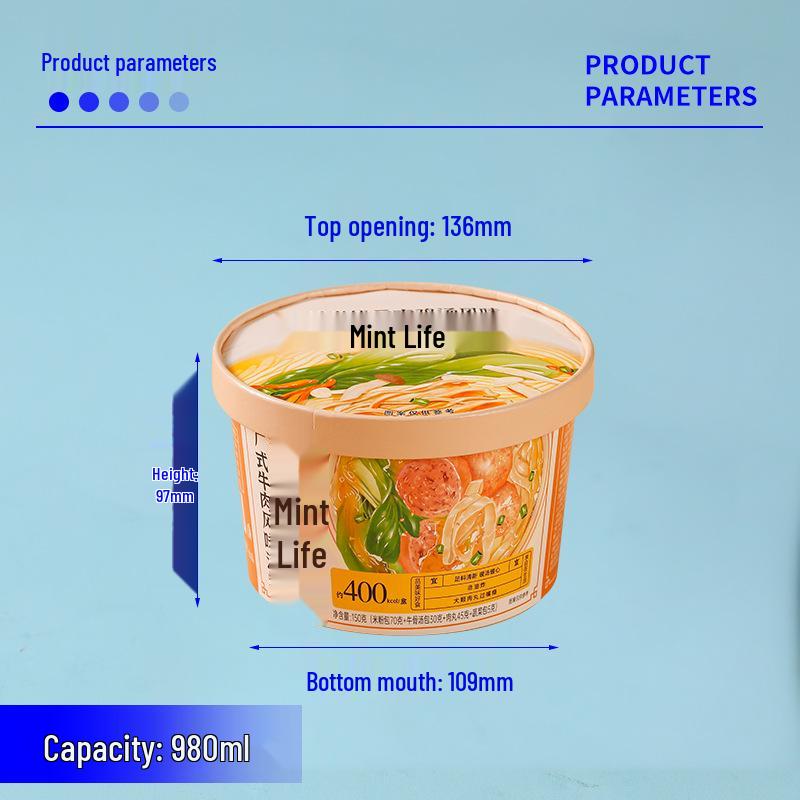 Bols jetables épaissis en papier de qualité alimentaire pour nouilles instantanées et plats à emporter