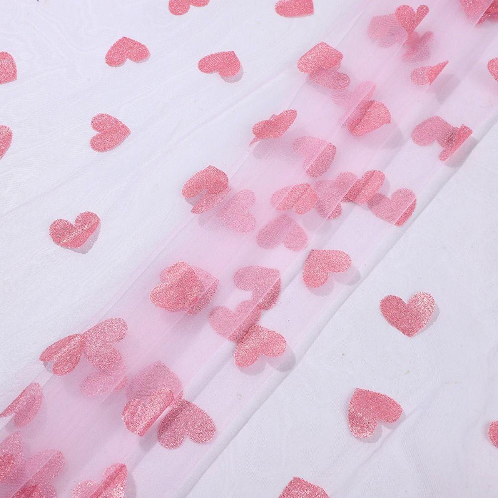 Durable 2x1.5m Heart Gauze Table Runner Romantic Home Decoration Valentine's Day Tablecloth Dining Table Decor Anniversary
