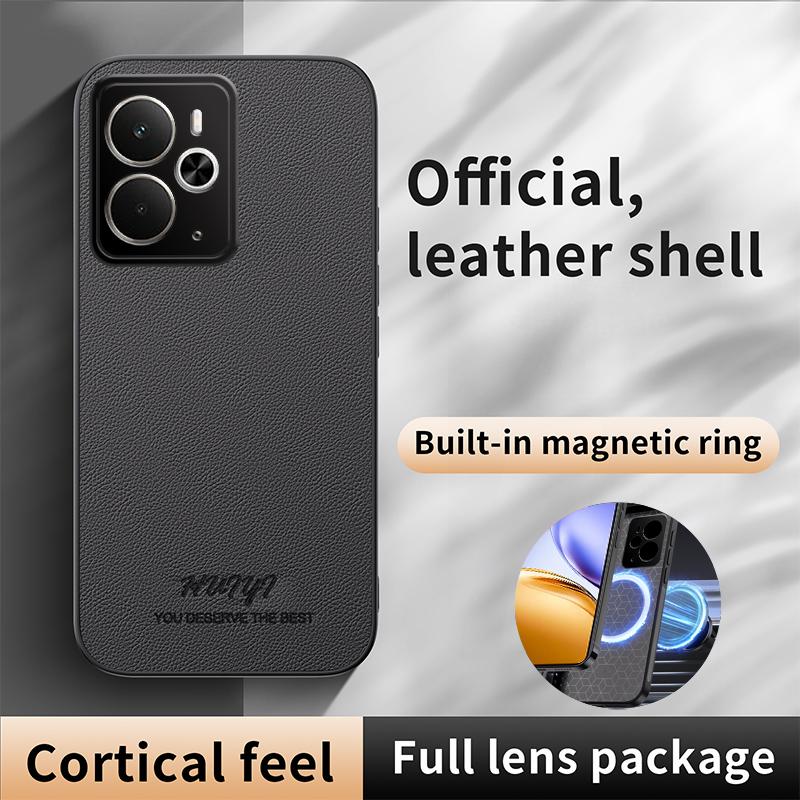 Luxury Business Leather Soft Frame Magnetic Cover For Realme 14 Realme14 5G Phone Cases Capa