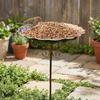 Retro Freestanding Birdbath 5-Pronged Base Standing Bird Bath Multi-functional Food Dispenser  Yard