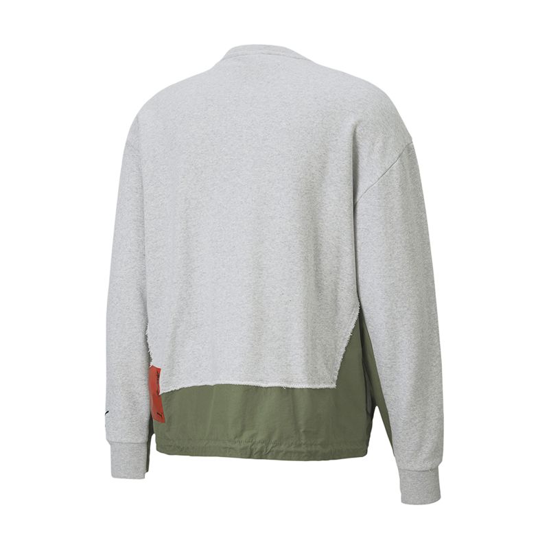 PUMA X ATTEMPT Sweatshirts Men's Light Mixed Gray Crew Neck Moderate Regular 598273-04