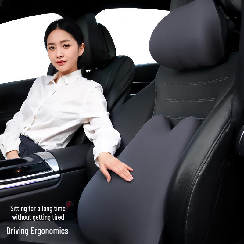 Memory Foam Lumbar and Neck Support Car Cushion Set