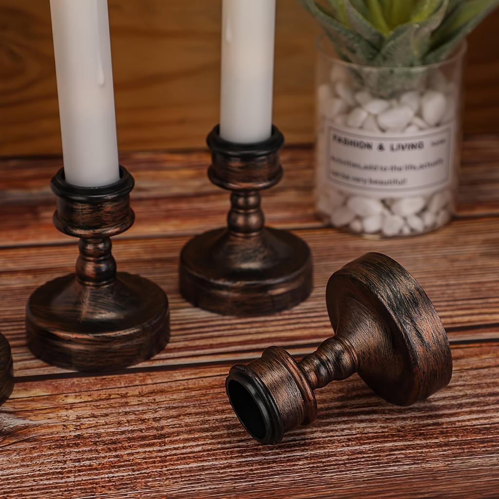 6Nur Set mit Vintage-Kerzenhaltern für Stabkerzen enthalten6Nur geeignet für Weihnachts- und Hochzeits-Tischdekorationen, diese Kunststoff-Tisch-Säulenkerze