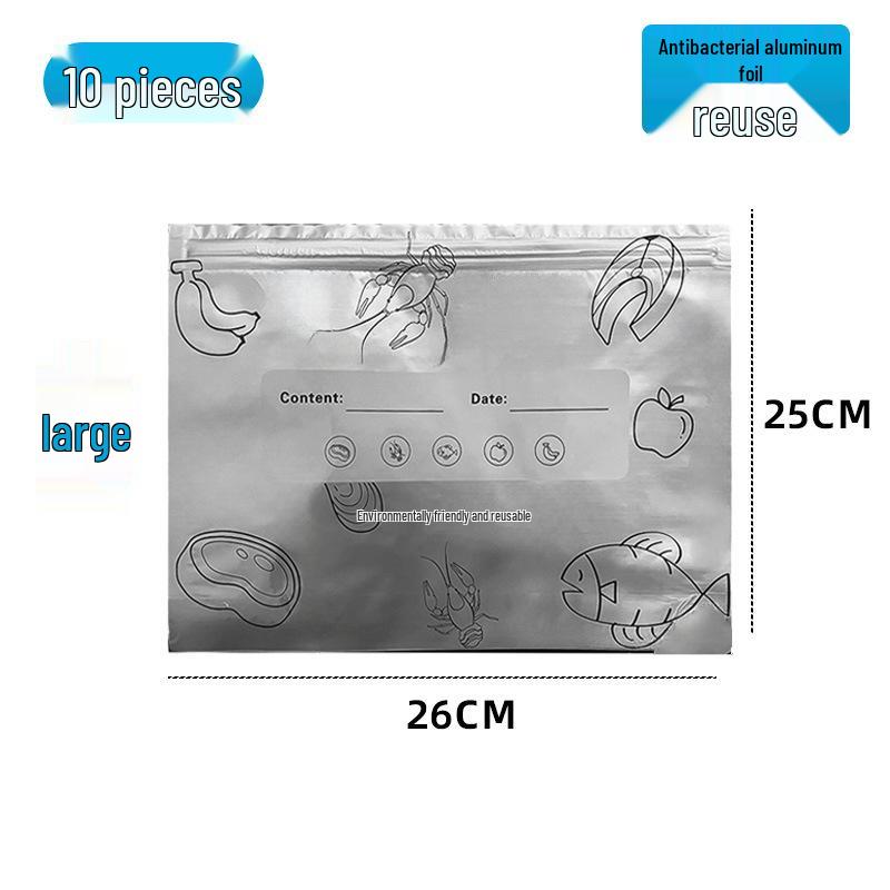 Sealable Japanese Titanium Foil Fresh-Keeping Bags: Odor-Proof, Food-Grade for Refrigerator/Freezer