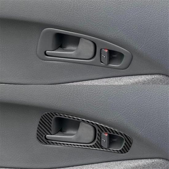 2Pcs Carbon Fiber Interior Door Handle Cover Trim For Honda Civic 2-Door