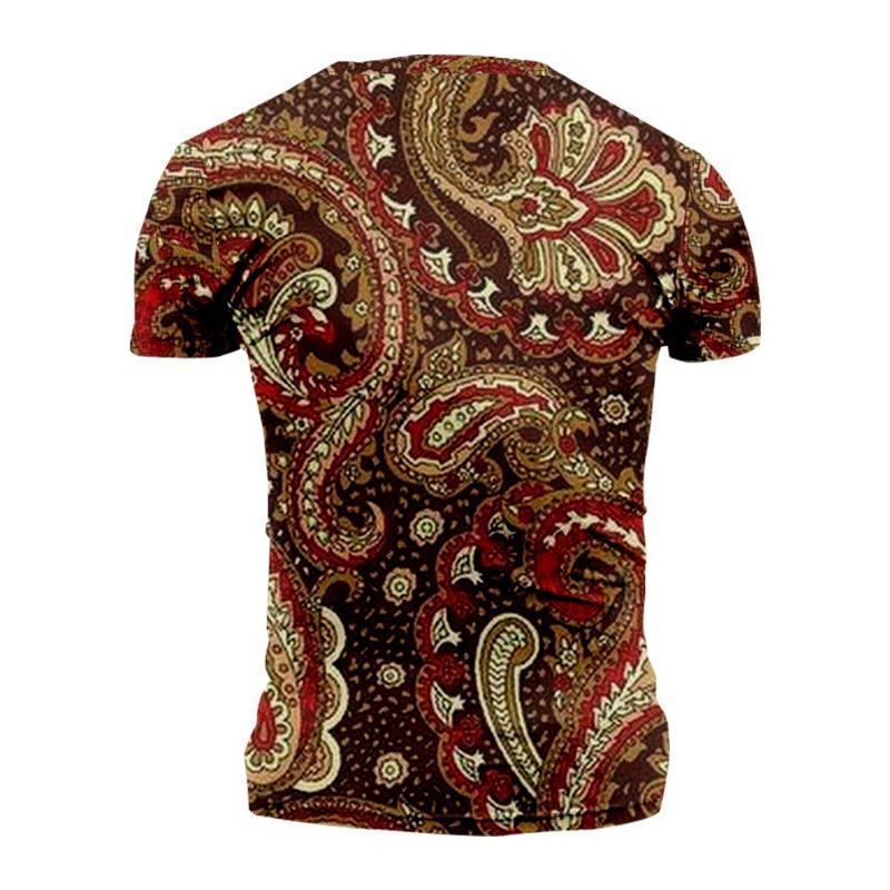 Western Elements 3D Digital Printing Imitation Cotton Men's Short Sleeved T-shirt