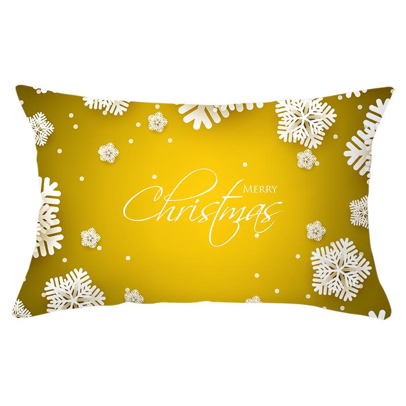 New Christmas Peach Skin Waist Pillowcase Gold Series Sofa Cushion Cover Bedside Pillow Cover