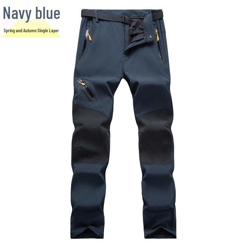 Men's Outdoor Shell Pants: Windproof & Waterproof, Single Layer, Ideal for Hiking & Mountaineering In Spring, Autumn, Winter.