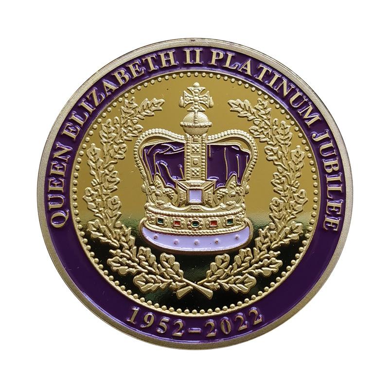 Médaille commémorative du jubilé de platine de la reine Elizabeth II Pièce commémorative en or, argent et cuivre Médaille Pièce